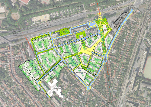 Plan du secteur qui sera réaménagé