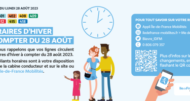 RATP Cap Bièvre BUS & TRAM : Application des horaires d'hiver 