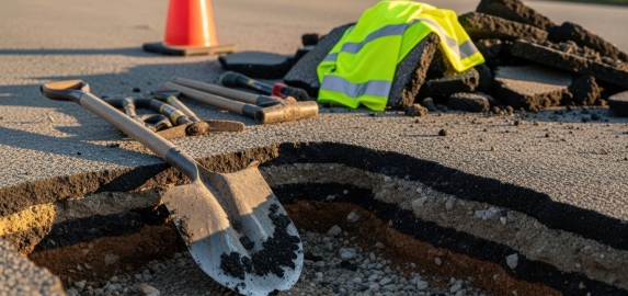 Application des enrob&eacute;s sur l&rsquo;avenue L&eacute;on Jouhaux