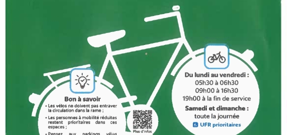 Autorisation des v&eacute;los &agrave; bord du tramway 