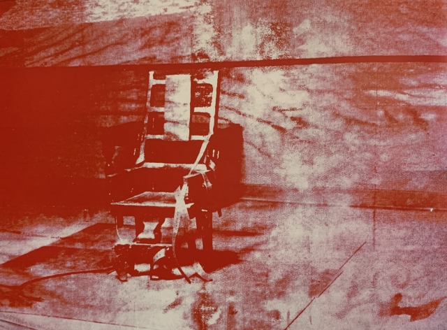 Andy Warhol (1928-1992)  BIG ELECTRIC CHAIR, 1967  sérigraphie sur toile- 137 x 185 cm NY The AndyWarhol Foundation Inc.