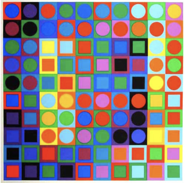 Victor Vasarely (1906-1997)  FOLKLORE PLANETAIRE, 1969  sérigraphie sur papier - 63 x 63 cm